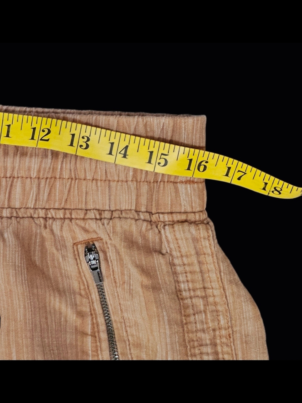 Athleta Cabo Linen Textured Wide Leg Pants Size 10 Brown Striped Drawstring 6576 - Picture 8 of 13
